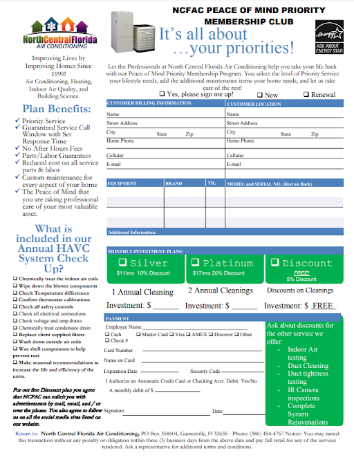 Gainesville, FL HVAC Maintenance Plan North Central Florida Air